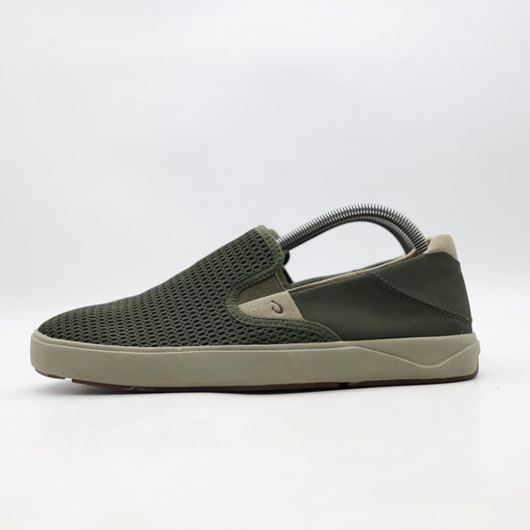 Olukai Lae'Ahi Mesh Green Textile Comfort Shoe Men's US Size 9 Casual Slip On - Picture 4 of 9